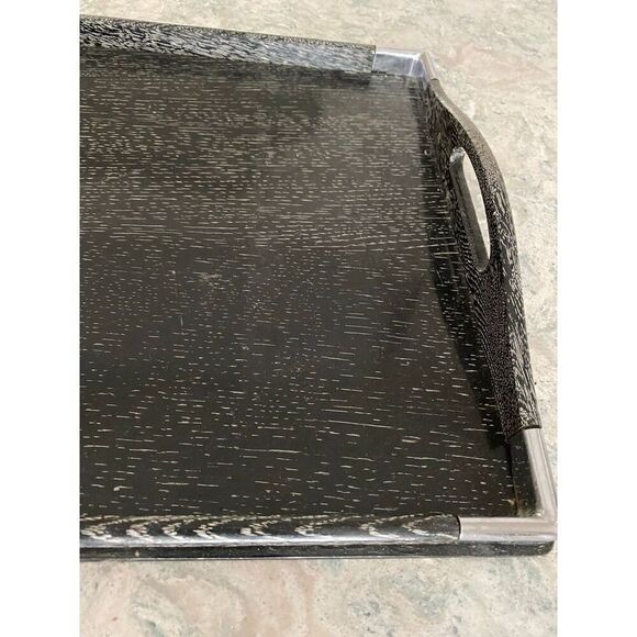 Black with Silver Serving Display Tray - Picture 5 of 10